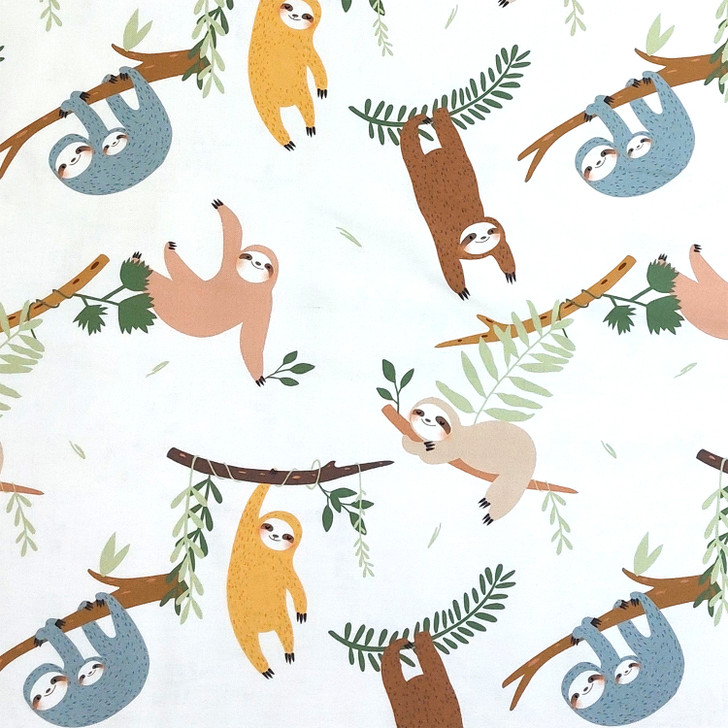Countryside Capers Forest  of Sloths Ivory 3097/29 Cotton Quilting Fabric