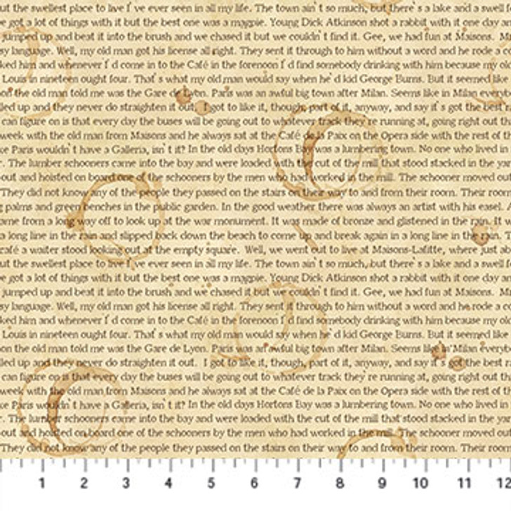 Cat Tales Testain Words Beige 24534-12 Cotton Quilting Fabric