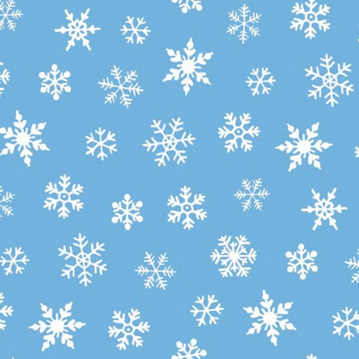 Susybee Gwyn the Penguin Snowflake Blue Cotton Quilting Fabric 1/2 YARD