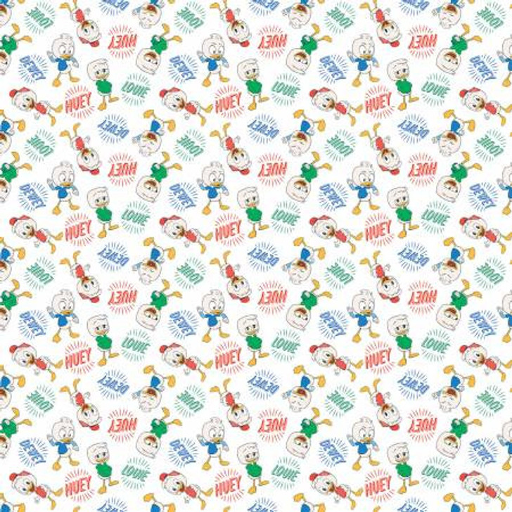 Disney Ducktales Huey Dewey and Louie Cotton Quilting Fabric