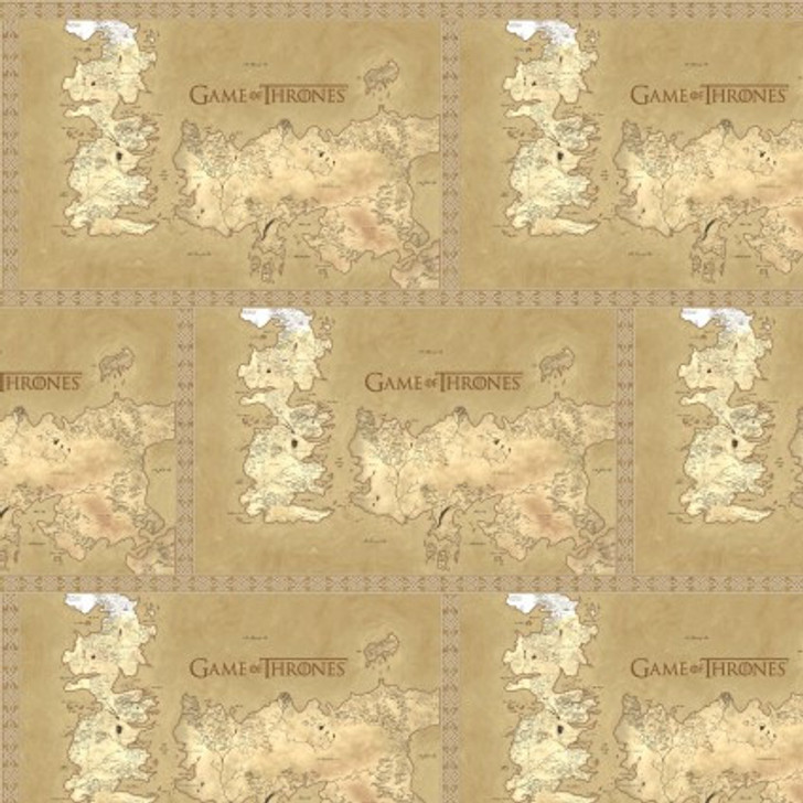 Game of Thrones Map of Westeros Cotton Quilting Fabri