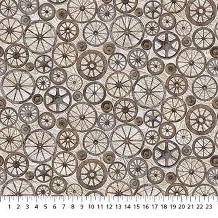 Frontier Stonehenge Wagon Wheels Cream 25184-12 Cotton Quilting Fabric