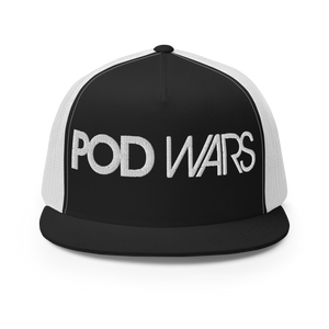Pod Wars "Conspiracy" Trucker Hat (WHT/BLK)