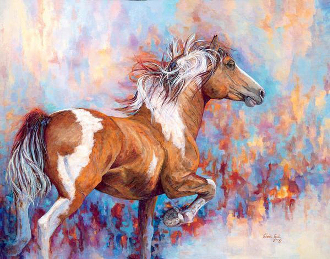 Wildfire Paint Horse Original Acrylic Painting by Valeria Yost - DaVinci Emporium