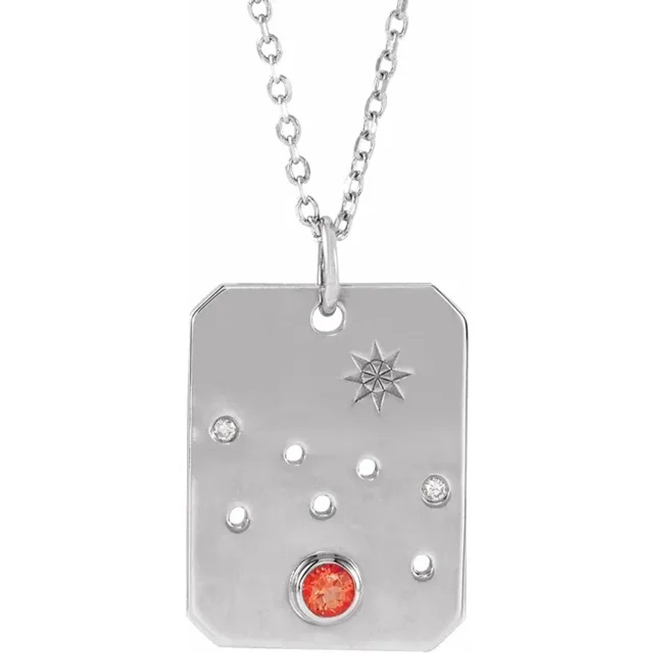 Ghost Silver Dog Tag Chain Necklace