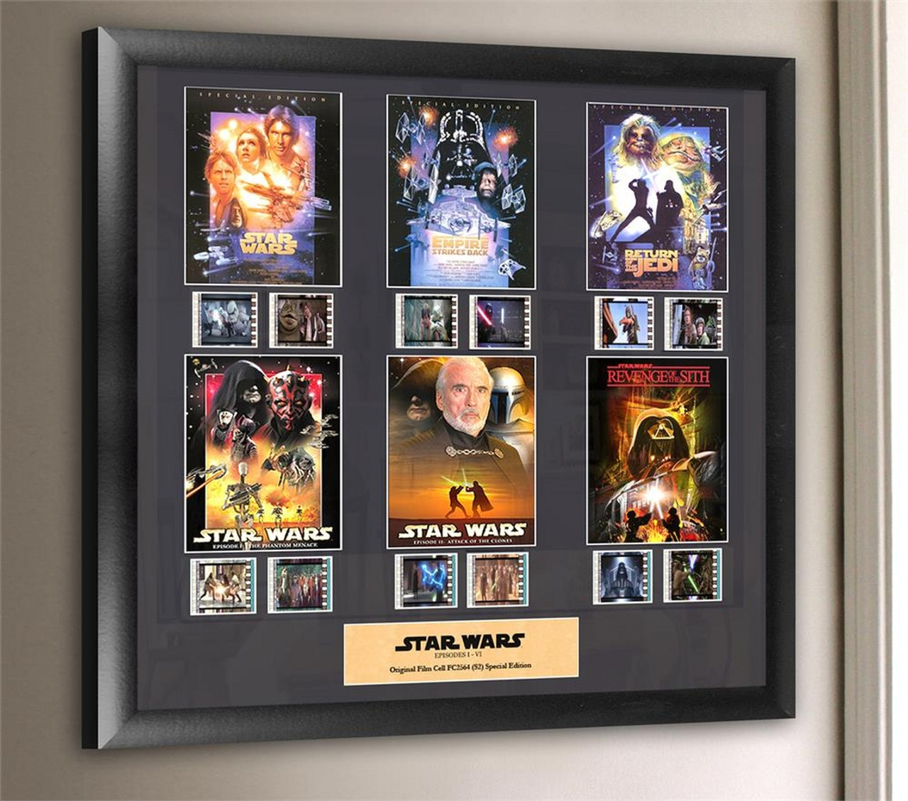 Star Wars Episodes 1 to 6 Framed Film Cell Montage - DaVinci Emporium