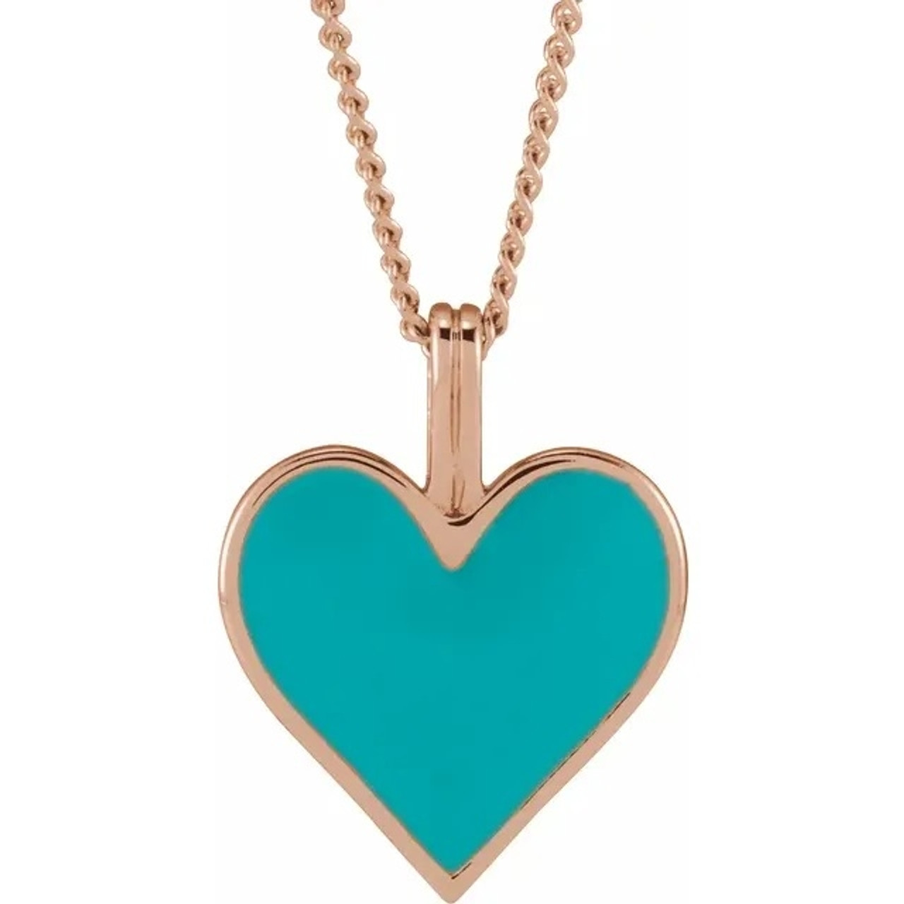 Blue Enamel Heart Necklace – Bettina Duncan