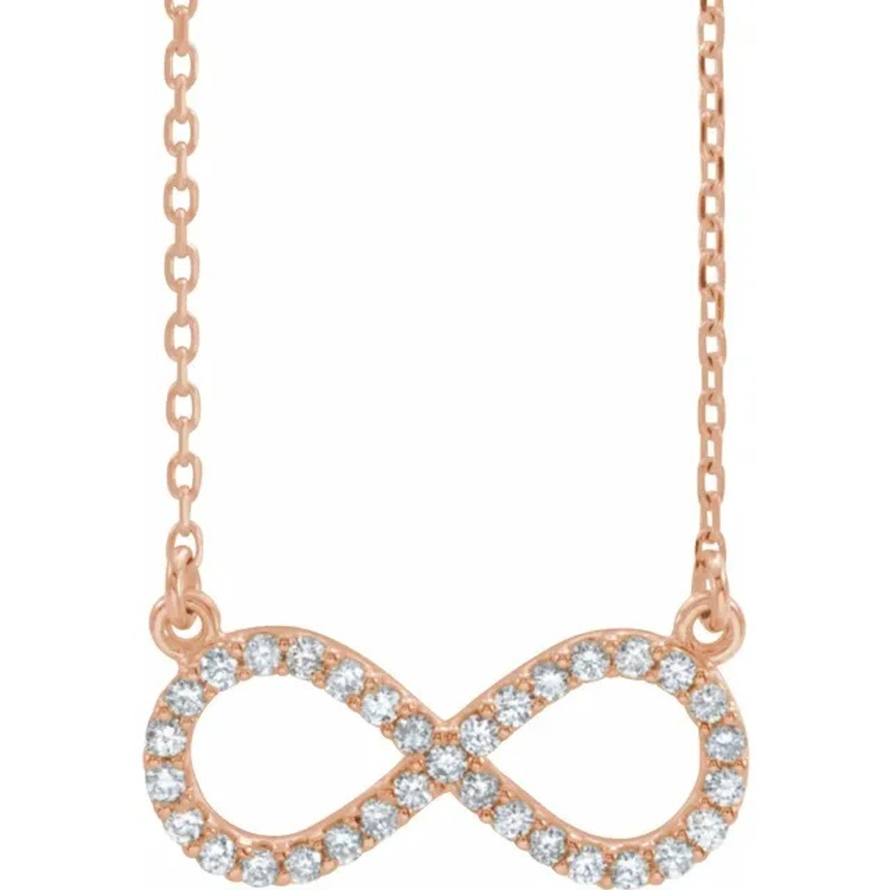 Rose gold diamond infinity necklace Clearance