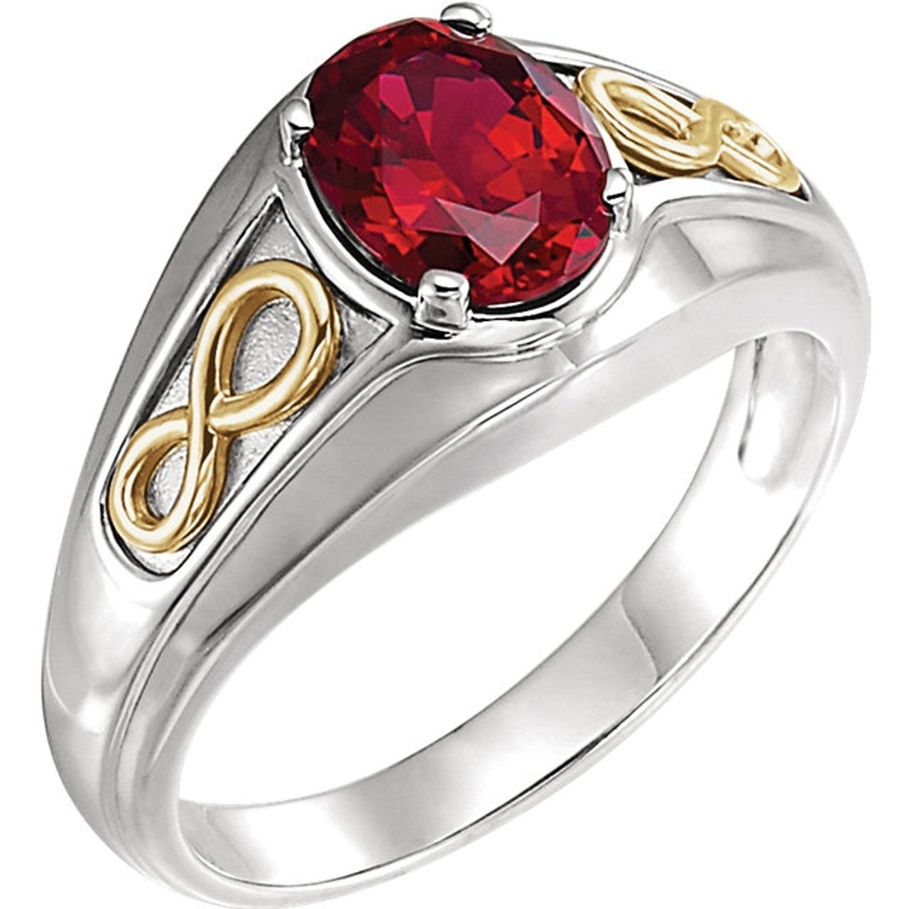 Ruby and Diamonds Men's Ring | 18k Yellow Gold - Jewelry| Hits Jewelry