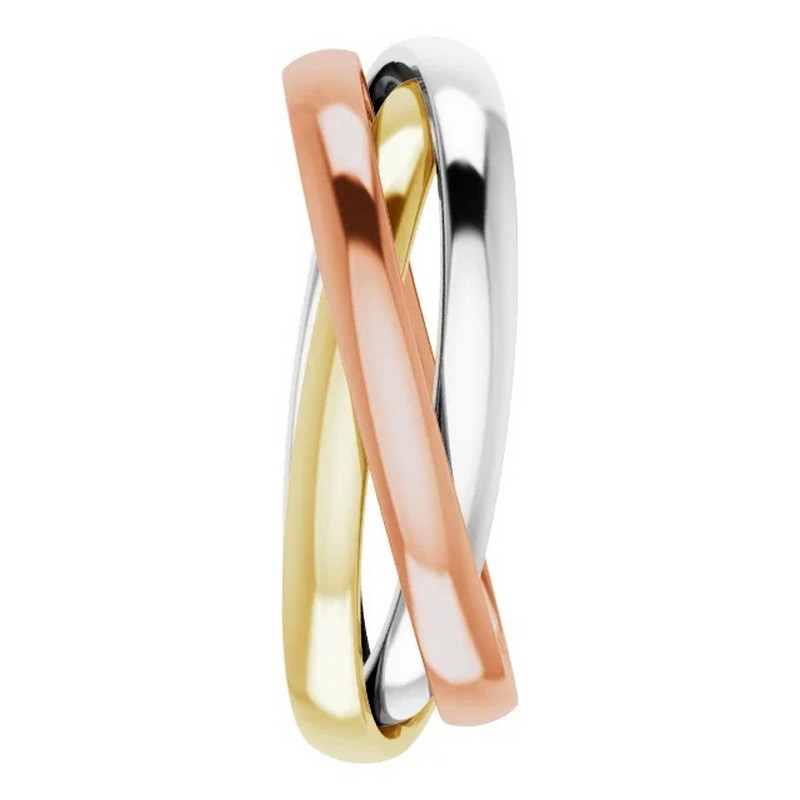 14k Tri Color Gold 3 Band Rolling Ring - DaVinci Emporium