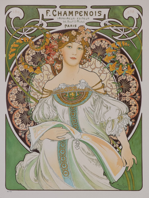 Alphonse Mucha F Champenois Imprimeur Editeur Fine Art Lithograph