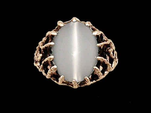 Medieval White Knight Lord's Ring with Moonstone