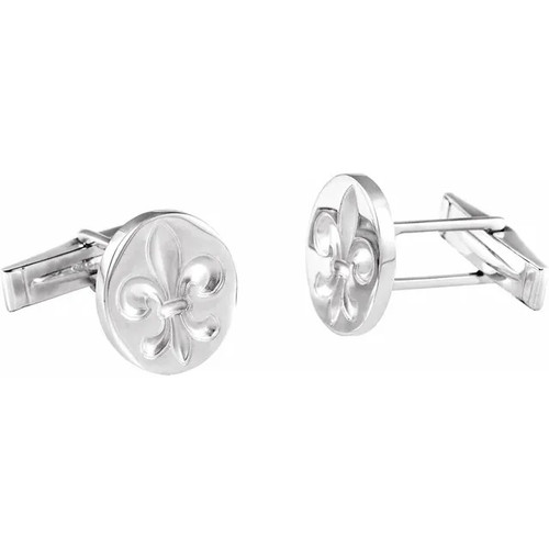 Fleur de Lis Cufflinks in Sterling Silver - DaVinci Emporium