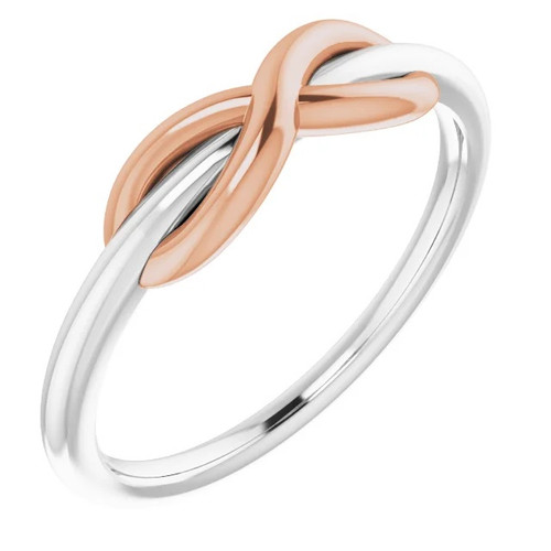 14k White and Rose Gold Infinity Ring