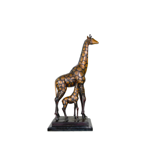 Bronze Giraffe and Calf Tabletop Sculpture