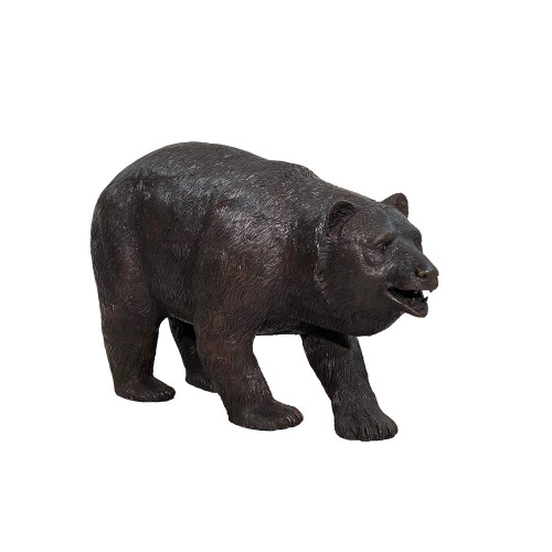 Bronze Walking Bear Sculpture