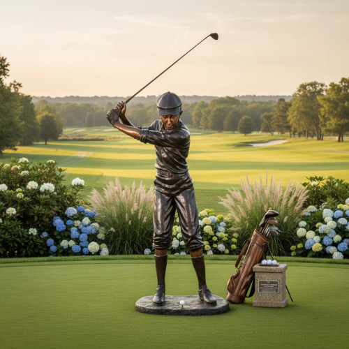 Bronze Male Golfer Sculpture