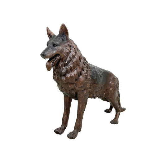 Bronze German Shepherd Dog Sculpture
