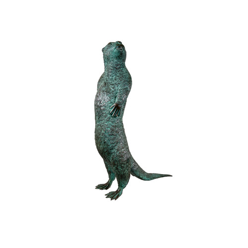 Bronze Upright Otter Fountain Sculpture