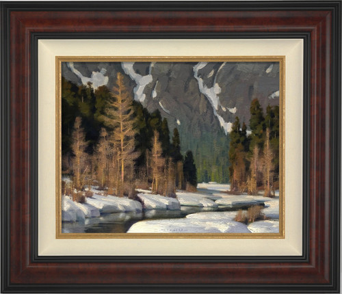 Winter on Gold Creek Framed Original Painting on Canvas by Jim Lamb
