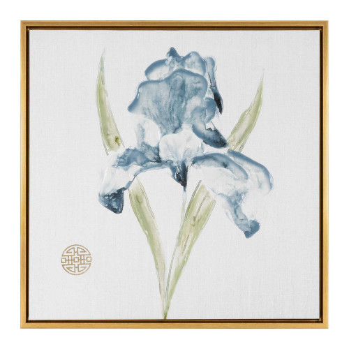 Beauty in Blue II Framed Embellished Canvas Print by Mellissa Sierra