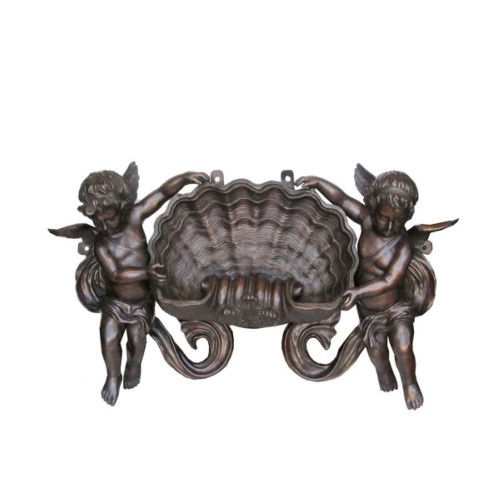 Bronze Two Cupids Wall Fountain Sculpture