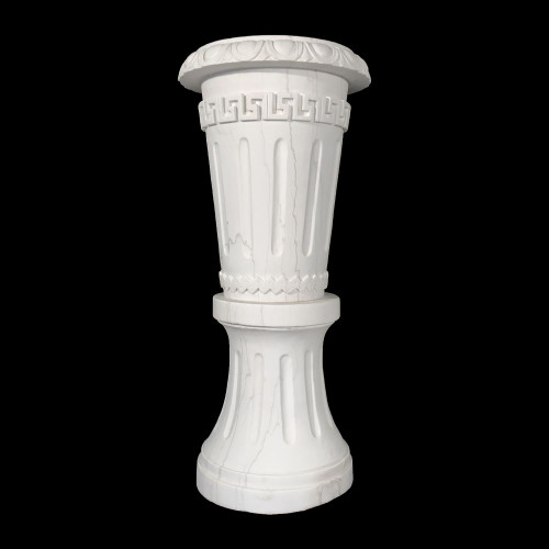 Marble Hearst Castle Casa Del Sol Urn atop Pedestal