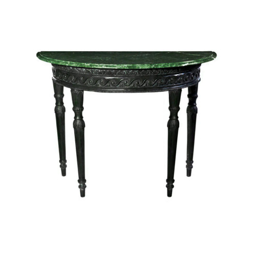Traditional Bronze Sculpture Demilune Table