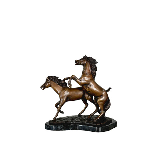 Two Horses Bronze Table-top Sculpture