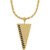 14k Yellow Gold Black Diamond Men's Triangle 24 Inch Necklace