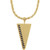 14k Yellow Gold Black Diamond Men's Triangle 24 Inch Necklace