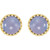 14K Yellow Gold Blue Chalcedony Crown Stud Earrings