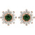Green Tourmaline and Diamond Starburst Earrings