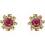 Ruby and Diamond Twisted Halo Earrings
