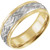 18k Yellow Gold and Platinum 7MM Woven Wedding Band