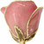 lacquered 24k Gold Trimmed Pink Rose