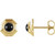 Geometric Cabochon Gemstone Stud Earrings in 14k Gold