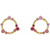 Pink Multi-Gemstone and Diamond Circle Earrings in 14k Gold