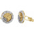 Clock Style Cufflinks in 14k Yellow and White Gold