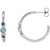 Blue Gemstone Bezel Set Hoop Earrings 