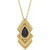 Black Onyx Geometric Necklace in 14k Gold