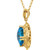 Swiss Blue Topaz Sculpted Circle Necklace in 14k Yellow Gold