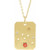 Zodiac Constellation Gemstone and Diamond Dog Tag Necklace in 14k Gold
