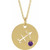 Zodiac Sign Gemstone Disc Necklace in 14k Gold