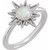 Ethiopian Opal and Diamond Celestial Ring in Sterling Silver
