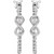 Front-view 14k White Gold Infinity Beaded Hoop Earrings