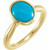 14k Yellow Gold 12 x 10 Oval Turquoise Ring