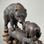 Bronze Bear and Cub Crossing Log Tabletop Sculpture