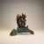 Bronze Squirrel on Log Tabletop Sculpture