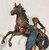Bronze Far and Away Lady with Horse Tabletop Sculpture